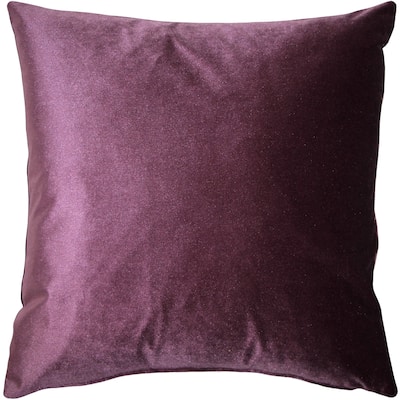 Corona Velvet 16x16 Throw Pillow with Polyfill Insert, Aubergine
