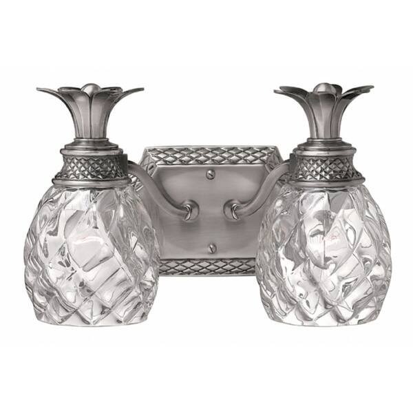 slide 1 of 1, Hinkley Plantation 2-Light Vanity Light in Polished Antique Nickel