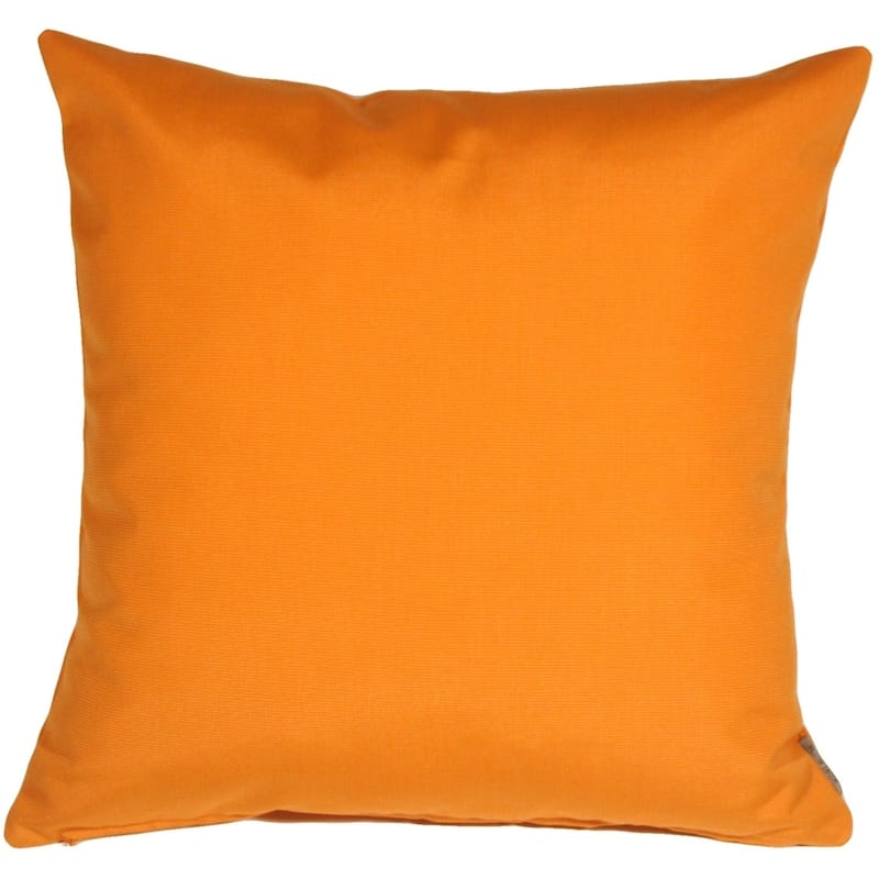 Sunbrella Tangerine Orange 20x20 Outdoor Throw Pillow with Polyfill Insert