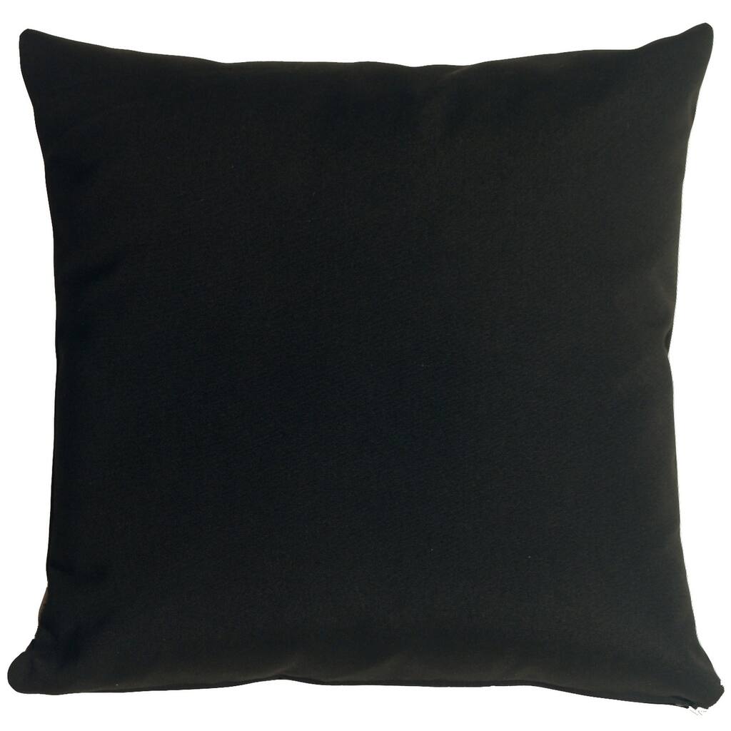 Sunbrella Black 20x20 Outdoor Throw Pillow with Polyfill Insert