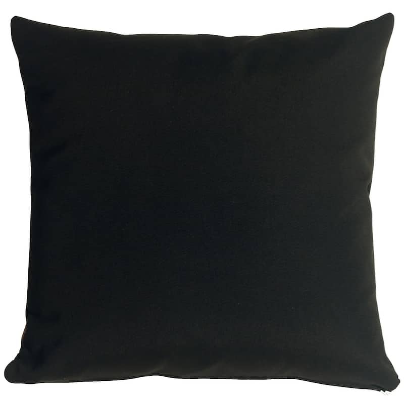 Sunbrella Black 20x20 Outdoor Throw Pillow with Polyfill Insert