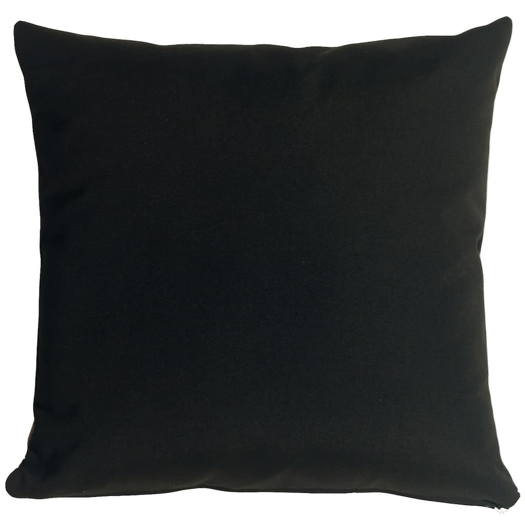 Sunbrella Black 20x20 Outdoor Throw Pillow with Polyfill Insert