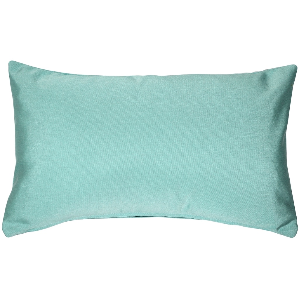 Sunbrella 12x19 Outdoor Throw Pillow with Polyfill Insert, Glacier Blue