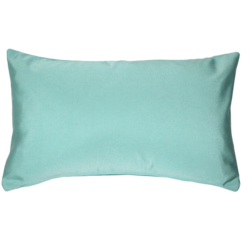 Sunbrella 12x19 Outdoor Throw Pillow with Polyfill Insert, Glacier Blue - Indoor/Outdoor - 12" x 20" - Polyester - Glacier Blue