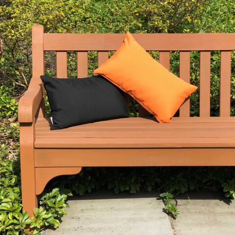 Pillow Decor - Sunbrella Tangerine Orange 12x20 Outdoor Pillow