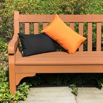 Sunbrella 12x19 Outdoor Throw Pillow with Polyfill Insert, Tangerine Orange
