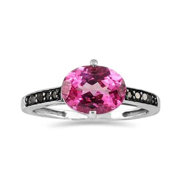 10k White Gold Oval Pink Topaz Ring 10k White Gold Oval Pink Topaz Ring