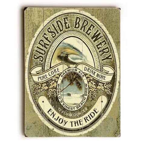 Surfside Brewery - Planked Wood Wall Decor by Lynne Ruttkay