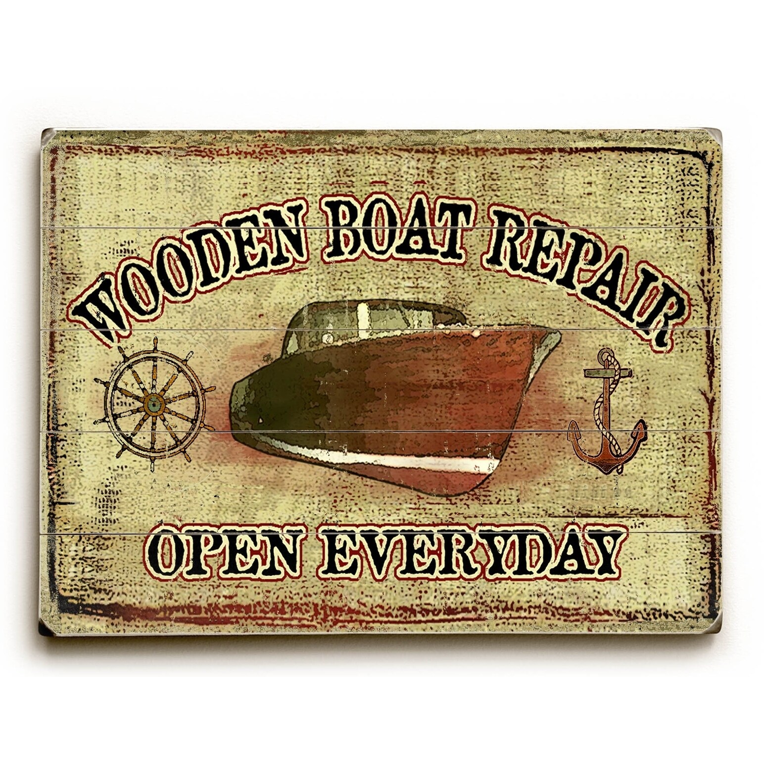Shop Wooden Boat Repair Planked Wood Wall Decor By Lynne Ruttkay On Sale Overstock 22612689