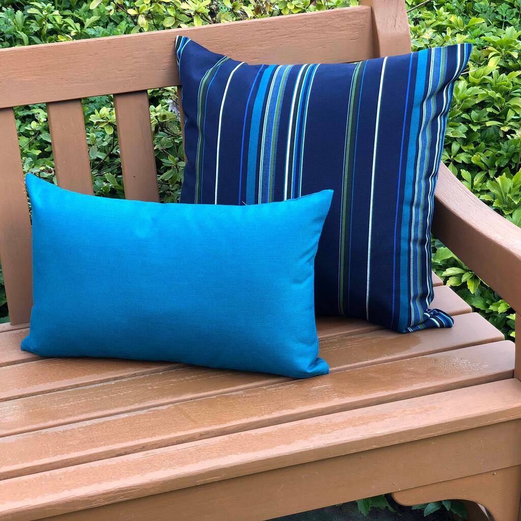 Sunbrella Stanton Lagoon 20x20 Outdoor Throw Pillow with Polyfill Insert