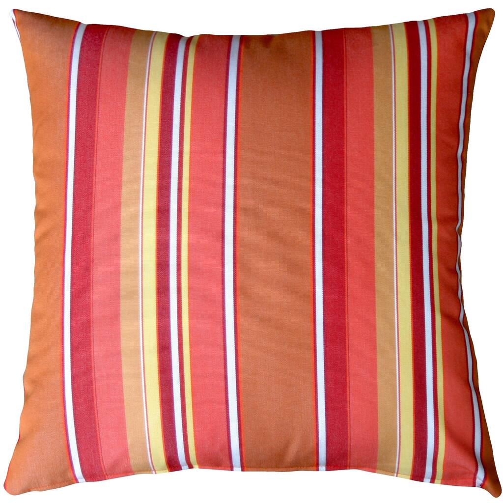 Sunbrella Dolce Mango Orange 20x20 Outdoor Throw Pillow with Polyfill Insert