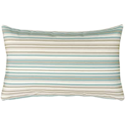 Sunbrella Gavin Mist 12x19 Outdoor Throw Pillow with Polyfill Insert