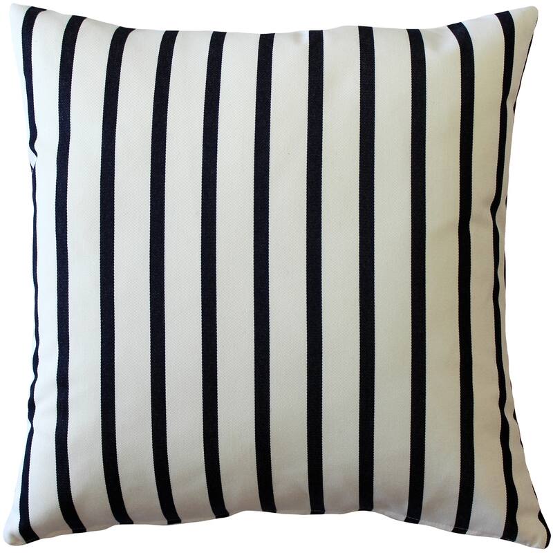 Sunbrella Lido Indigo Stripes 20x20 Outdoor Throw Pillow with Polyfill Insert