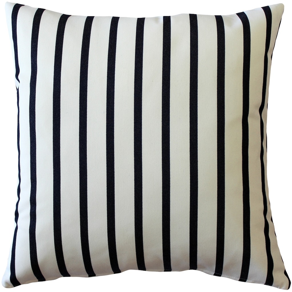 Sunbrella Lido Indigo Stripes 20x20 Outdoor Throw Pillow with Polyfill Insert