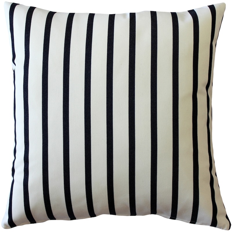Sunbrella Lido Indigo Stripes 20x20 Outdoor Throw Pillow with Polyfill Insert - Indoor/Outdoor - 19.5" x 19.5" - Polyester - Single