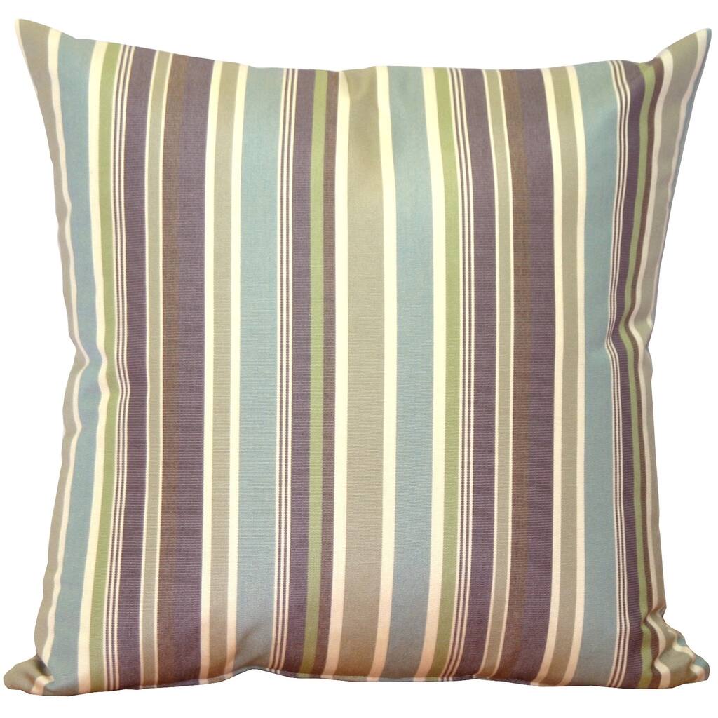 Sunbrella Brannon Whisper Stripes 20x20 Outdoor Throw Pillow with Polyfill Insert
