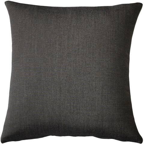 Pillow Decor - Sunbrella Rib Taupe-Black Outdoor Pillow 20x20
