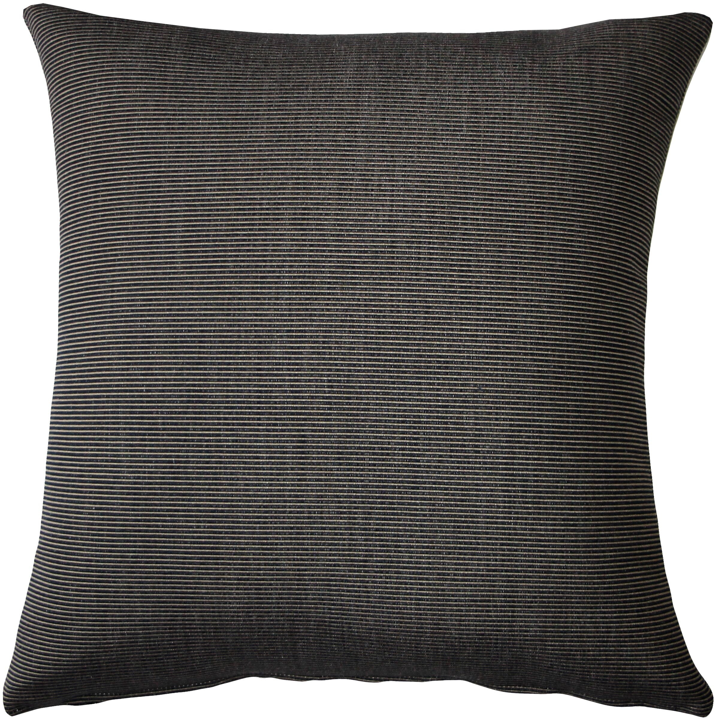 Shop Pillow Decor Sunbrella Rib Taupe Black Outdoor Pillow 20x20