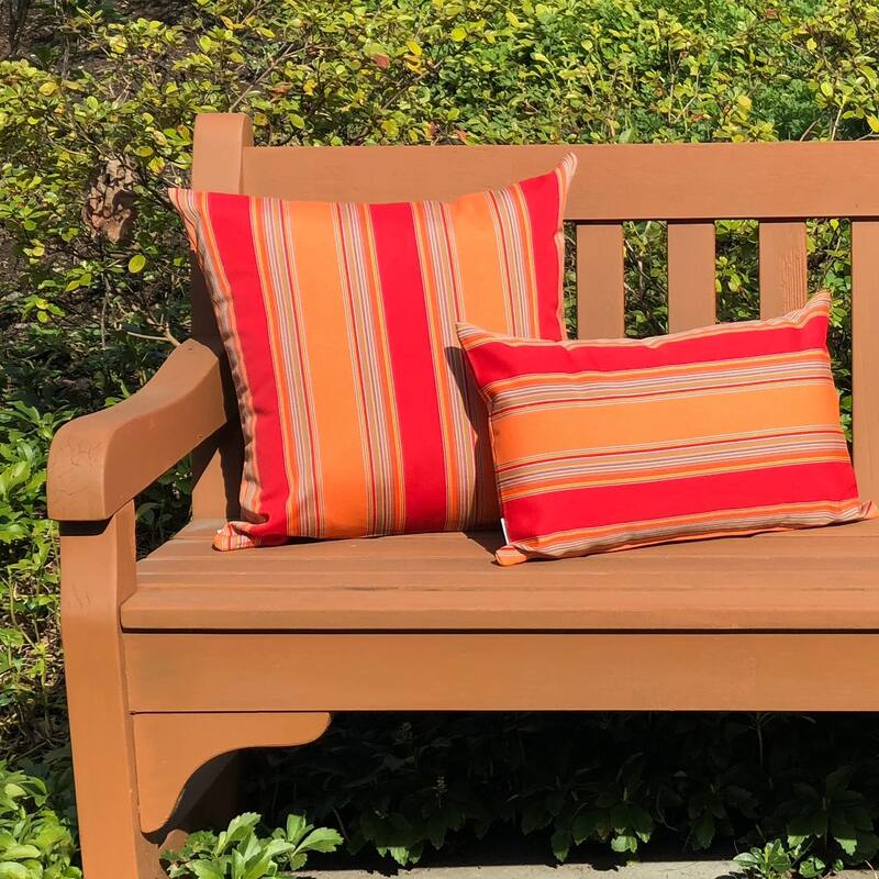 Sunbrella Bravada Salsa 12x19 Outdoor Throw Pillow with Polyfill Insert - Indoor/Outdoor - 12" x 20" - Polyester - Single