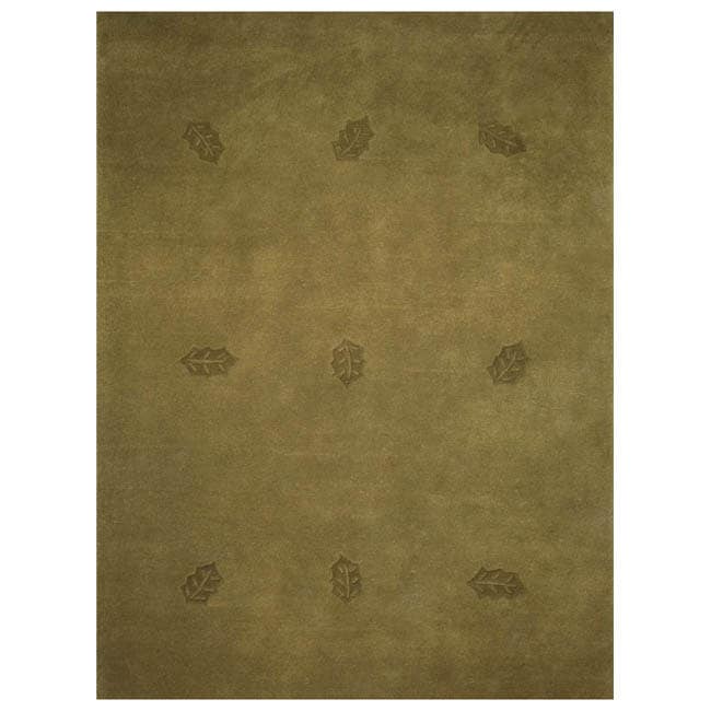 Hand tufted Spread Leaves Wool Rug (8 X 106)