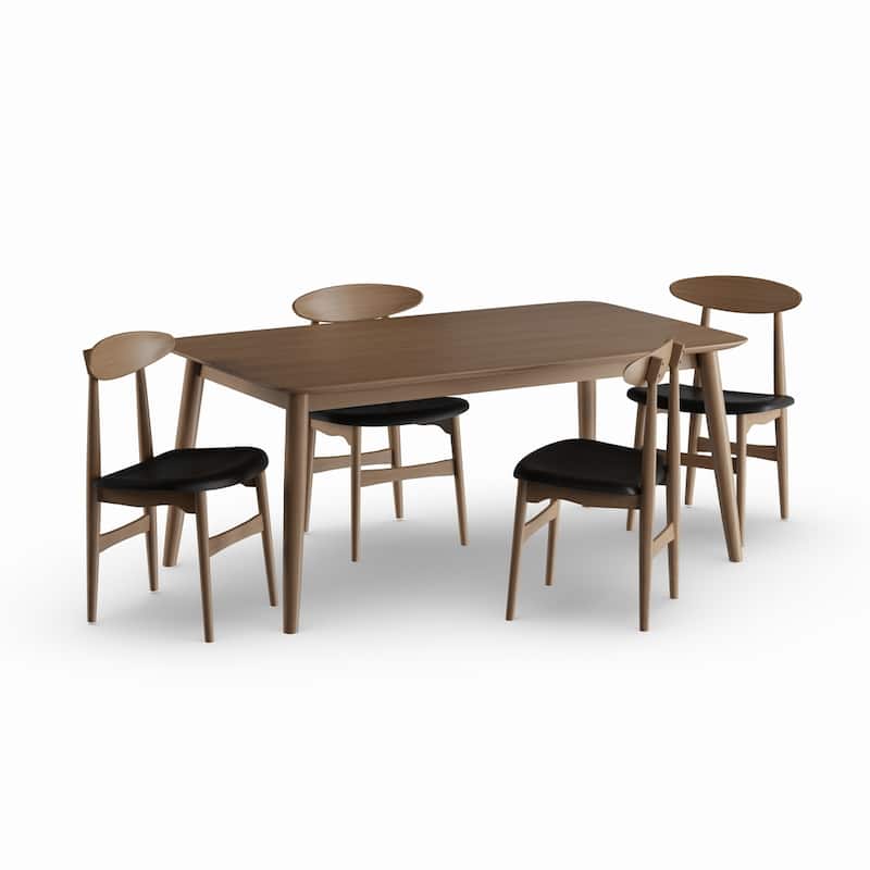 Carson Carrington Haapajarvi Mid-century Modern 5-piece French Oak Dining Set