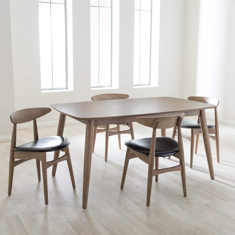 Carson Carrington Haapajarvi Mid-century Modern 5-piece French Oak Dining Set