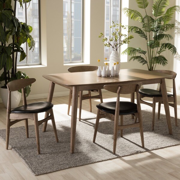 Carson Carrington Haapajarvi Mid-century Modern 5-piece French Oak Dining Set