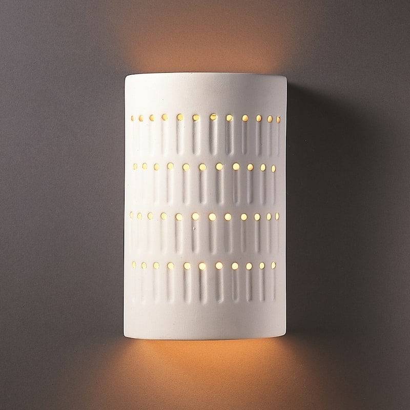 Strick & Bolton Wes 1-light Multi-directional Cactus Cylinder Ceramic Sconce