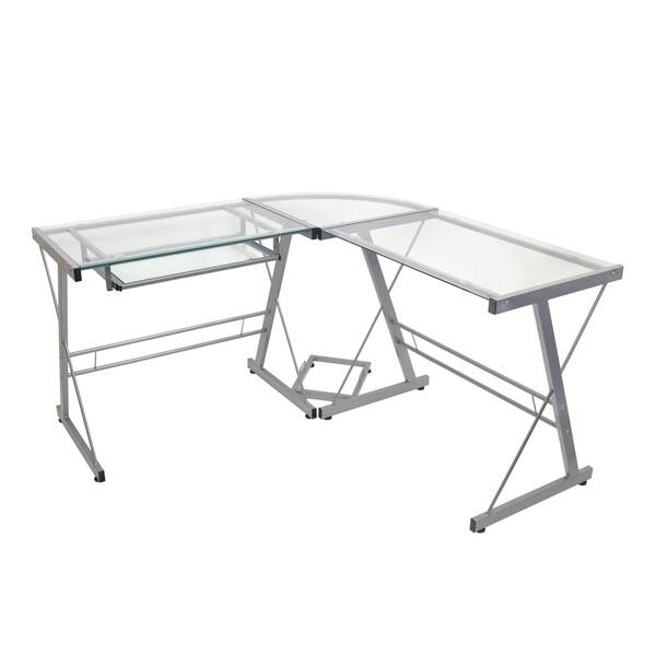 Shop Porch Den Hardy Glass And Silver Metal 51 Inch L Shaped