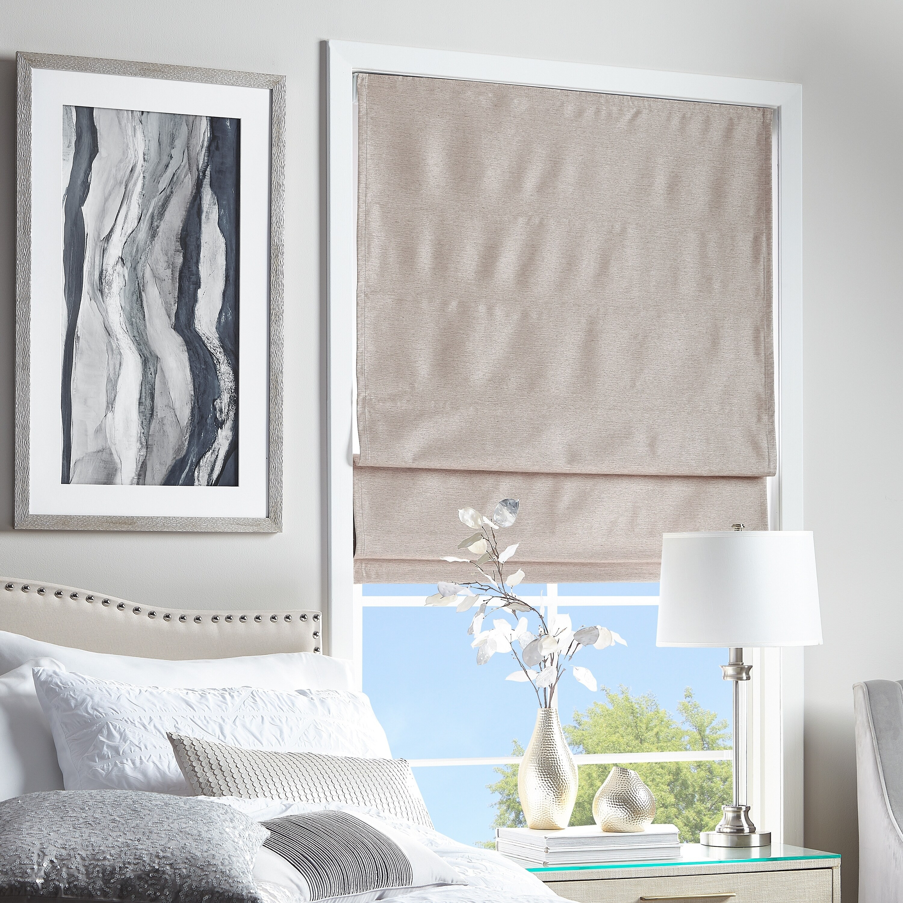 Strie Harmony Room Darkening Roman Shade On Strie Harmony Room Darkening Roman