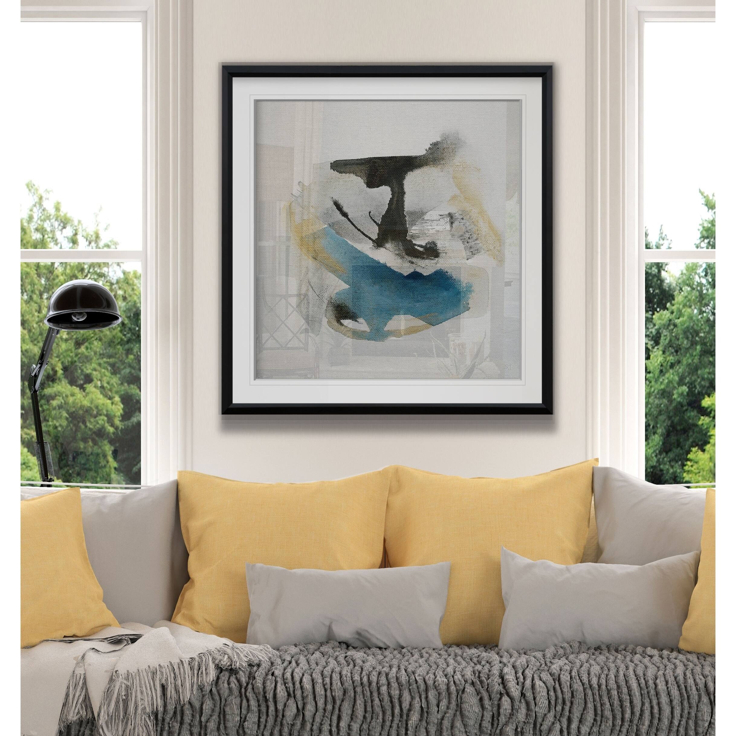 Artesian Spring III -Custom Framed Print - blue, white, grey, yellow ...