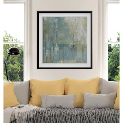 Whispering Light -Custom Framed Print - blue, white, grey, yellow, green, silver, gold