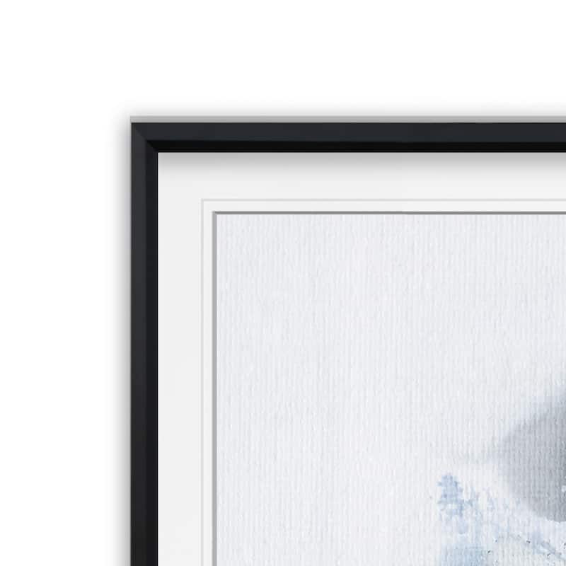 Cool Water I -Custom Framed Print - blue, white, grey, yellow, green, silver, gold