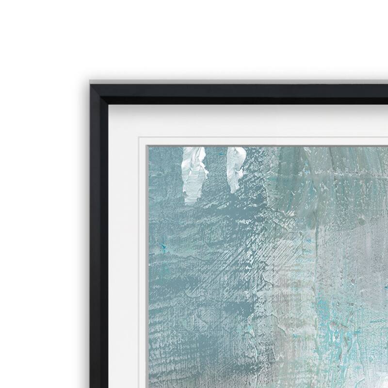 Bay View -Custom Framed Print - blue, white, grey, yellow, green, silver, gold