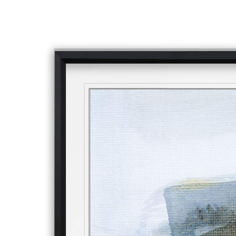 Cool Water III -Custom Framed Print - blue, white, grey, yellow, green, silver, gold
