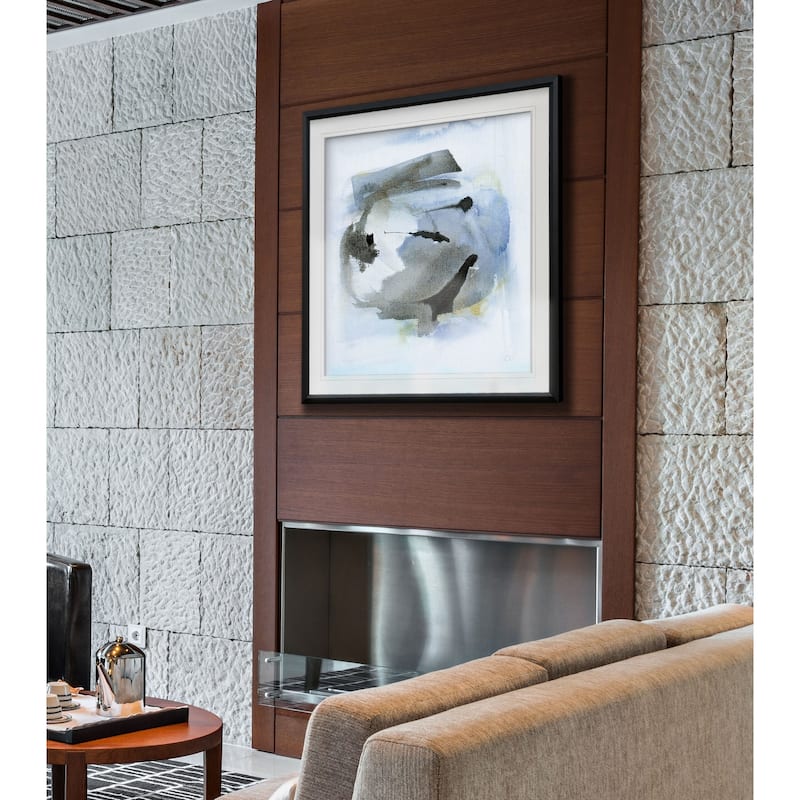 Cool Water III -Custom Framed Print - blue, white, grey, yellow, green, silver, gold