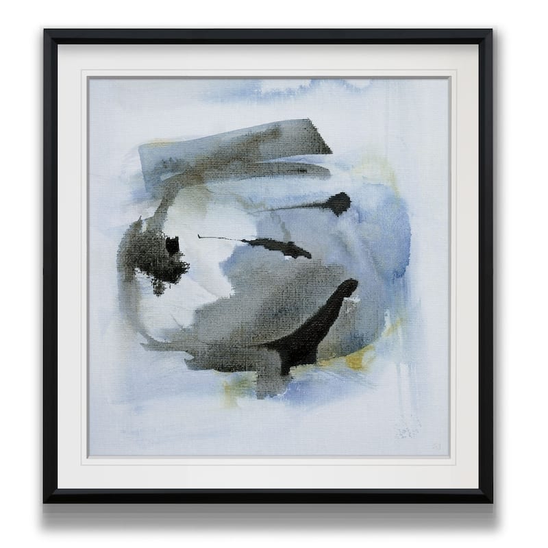 Cool Water III -Custom Framed Print - blue, white, grey, yellow, green, silver, gold