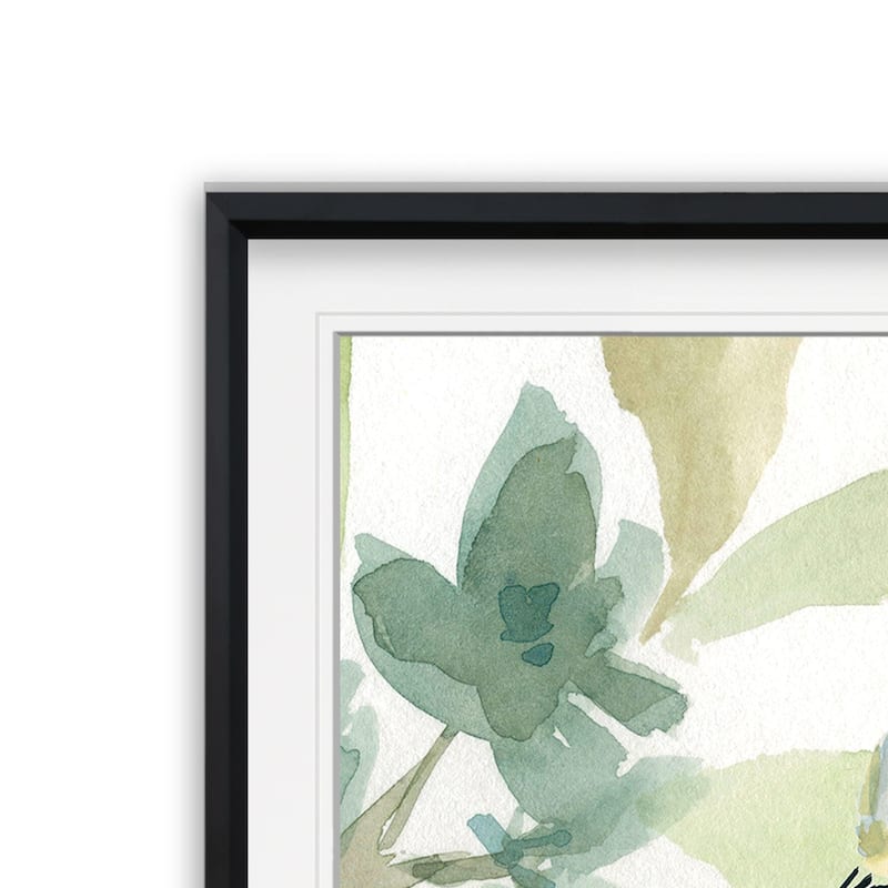 Spring Melody II -Custom Framed Print - blue, white, grey, yellow, green, silver, gold