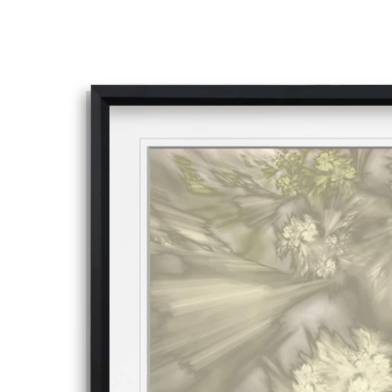 Whisper III -Custom Framed Print - blue, white, grey, yellow, green, silver, gold