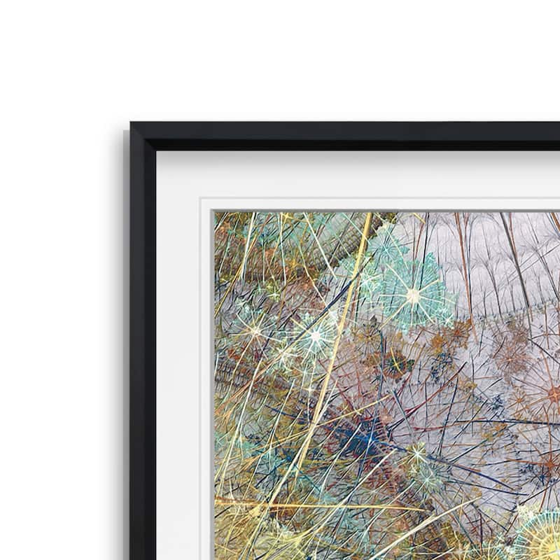 Clockworks III -Custom Framed Print - blue, white, grey, yellow, green, silver, gold