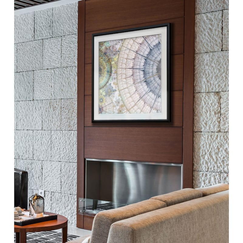 Clockworks III -Custom Framed Print - blue, white, grey, yellow, green, silver, gold