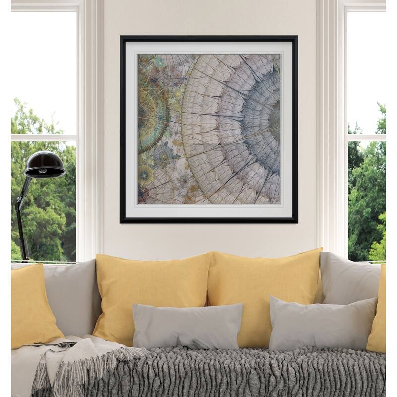 Clockworks III -Custom Framed Print - blue, white, grey, yellow, green, silver, gold