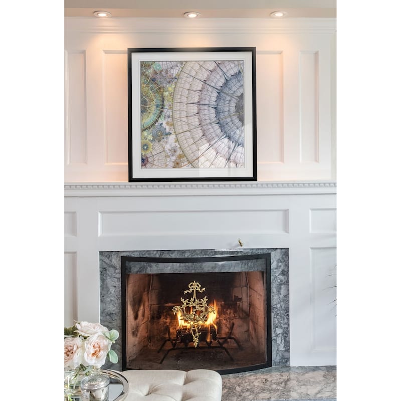 Clockworks III -Custom Framed Print - blue, white, grey, yellow, green, silver, gold
