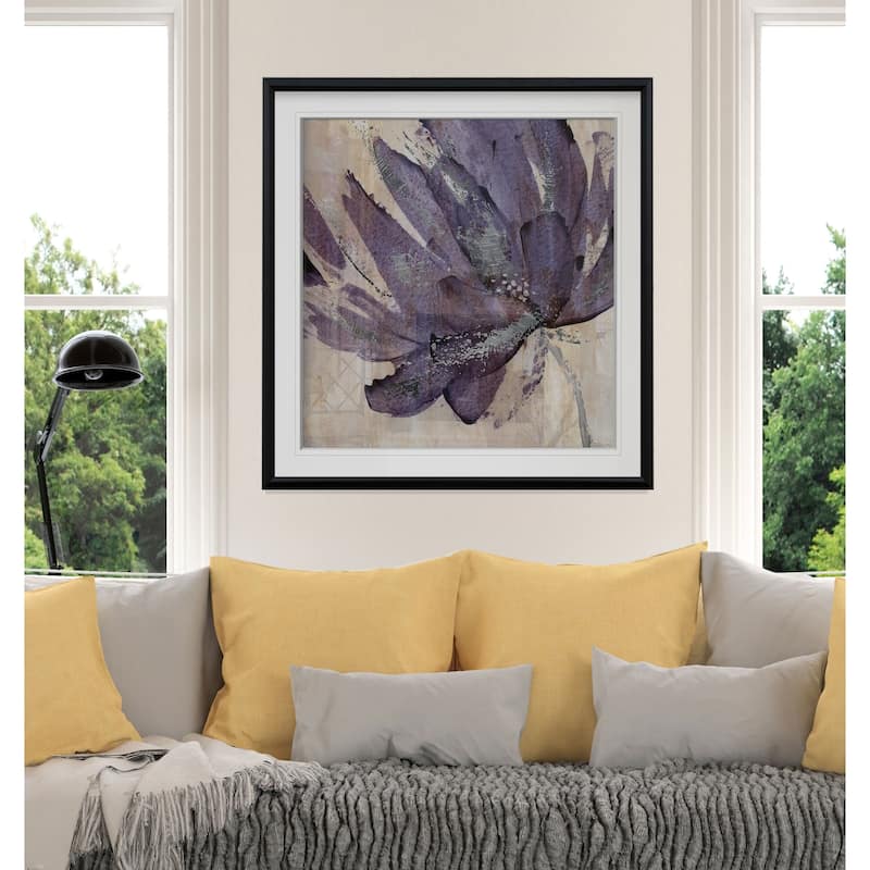 Purple Jewel -Custom Framed Print - blue, white, grey, yellow, green, silver, gold
