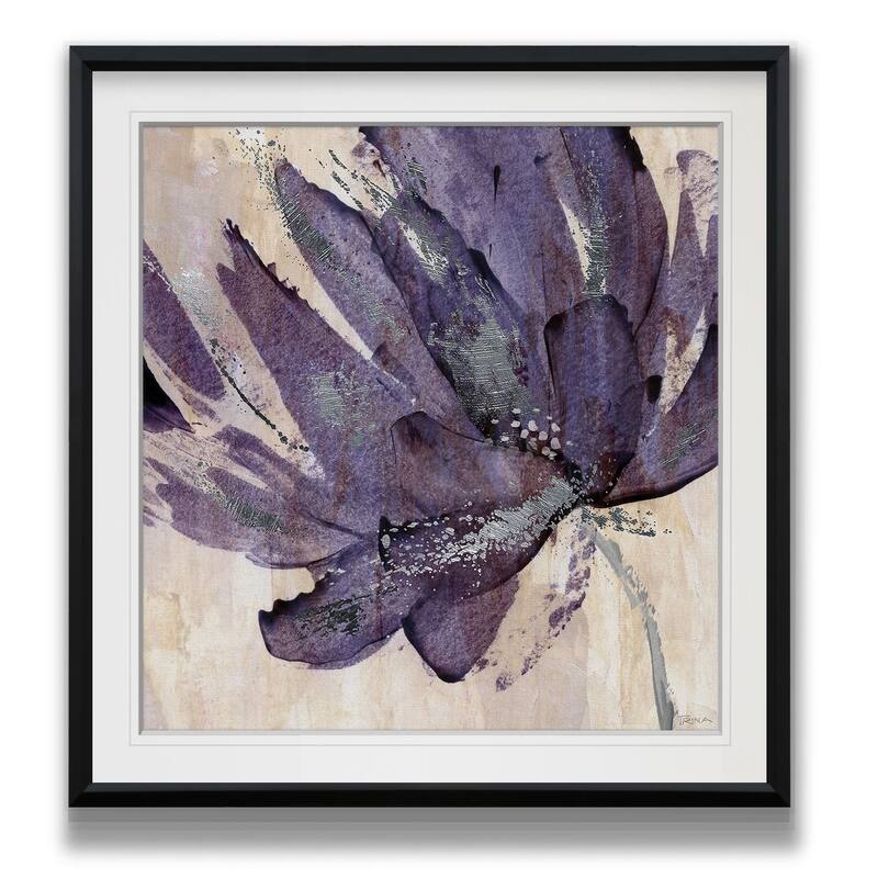 Purple Jewel -Custom Framed Print - blue, white, grey, yellow, green, silver, gold