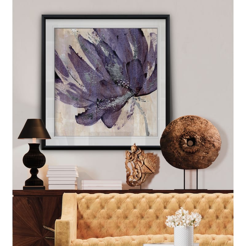 Purple Jewel -Custom Framed Print - blue, white, grey, yellow, green, silver, gold
