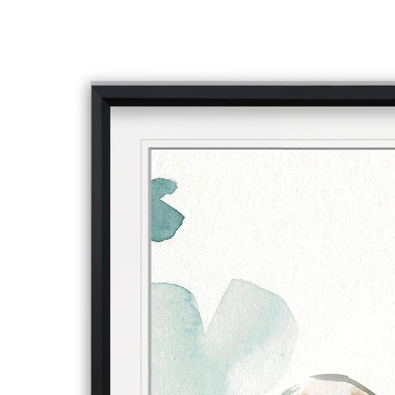 Spring Melody I -Custom Framed Print - blue, white, grey, yellow, green, silver, gold