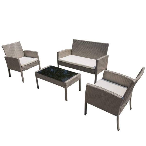 Havenside Home Bridgewater 4 Piece Wicker Patio Furniture Set Piece Wicker Patio Furniture Set