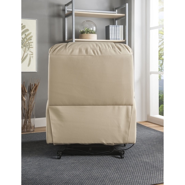 ACME Ixora Power Lift Massage Recliner in Beige Leatherette