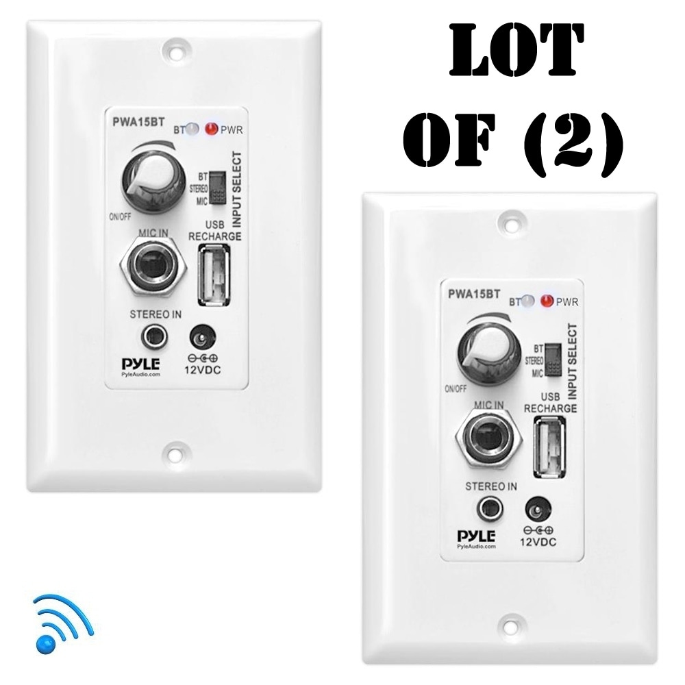 USB Charging Port New Wall Plate Amplifier Sound Control W//Aux /& Microphone In